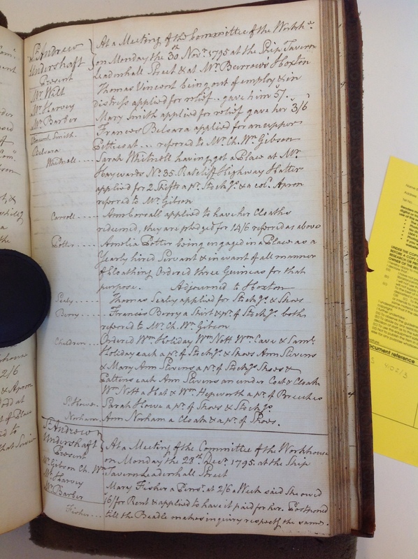 St Andrew Undershaft - Workhouse Minute Book 1780-1801 p175 image 1 St Andrew Undershaft - Workhouse Minute Book 1780-1801 p175 image 1