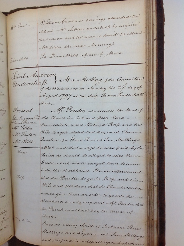 St Andrew Undershaft - Workhouse Minute Book 1780-1801 p197 image 1 St Andrew Undershaft - Workhouse Minute Book 1780-1801 p197 image 1