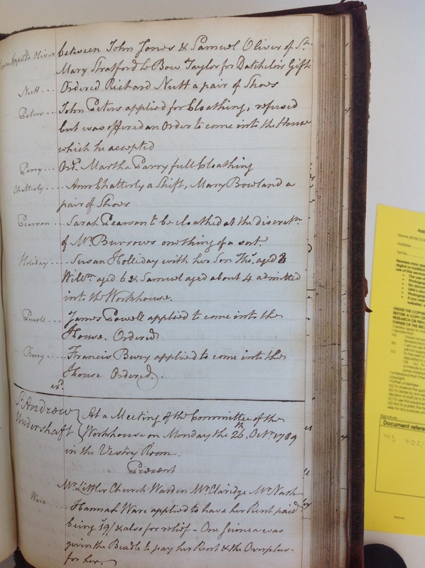 St Andrew Undershaft - Workhouse Minute Book 1780-1801 p115 image 1