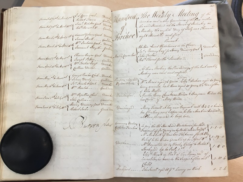 Forehoe Hundred - House of Industry Minute Book 1805-1807 p100-101 image 1 Forehoe Hundred - House of Industry Minute Book 1805-1807 p100-101 image 1