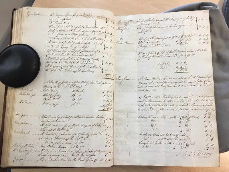 Forehoe Hundred - House of Industry Minute Book 1805-1807 p164-165 image 1 Forehoe Hundred - House of Industry Minute Book 1805-1807 p164-165 image 1