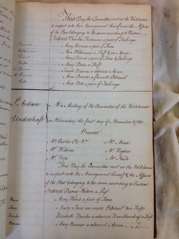 St Andrew Undershaft - Workhouse Minute Book 1780-1801 p9 image 1