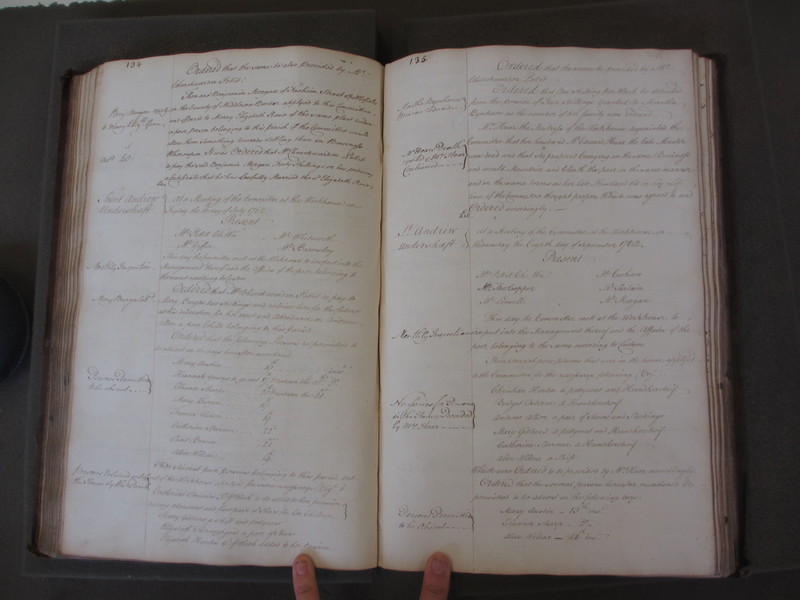 St Andrew Undershaft - Workhouse Minute Book 1748-1780 p134-135 image 1 St Andrew Undershaft - Workhouse Minute Book 1748-1780 p134-135 image 1