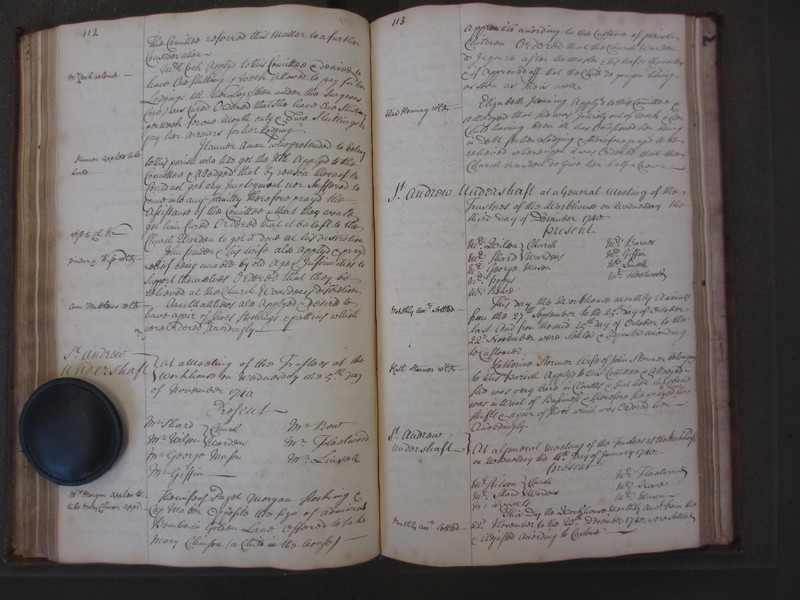 St Andrew Undershaft - Workhouse Minute Book 1732-1748 p112-113 image 1 St Andrew Undershaft - Workhouse Minute Book 1732-1748 p112-113 image 1