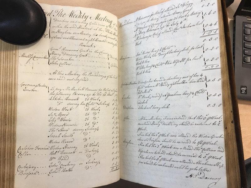 Forehoe Hundred - House of Industry Minute Book 1807-1809 p212-213 image 1