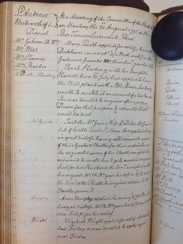 St Andrew Undershaft - Workhouse Minute Book 1780-1801 p172 image 1 St Andrew Undershaft - Workhouse Minute Book 1780-1801 p172 image 1