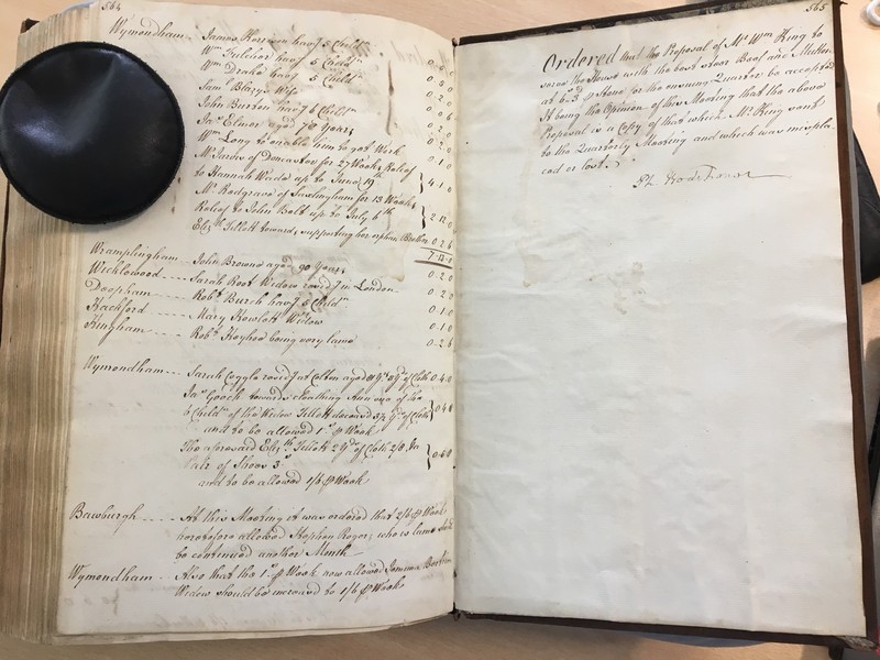 Forehoe Hundred - House of Industry Minute Book 1805-1807 p564-565 image 1