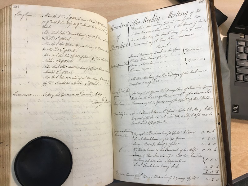 Forehoe Hundred - House of Industry Minute Book 1807-1809 p484-485 image 1 Forehoe Hundred - House of Industry Minute Book 1807-1809 p484-485 image 1