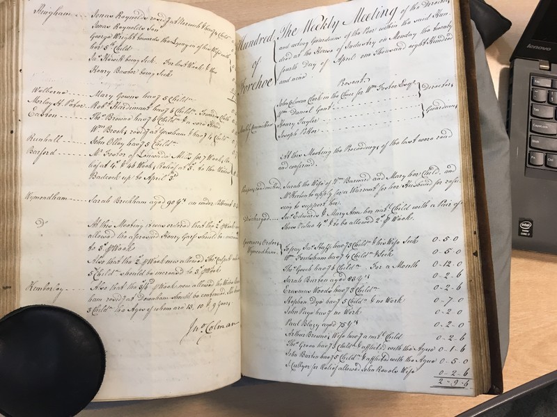 Forehoe Hundred - House of Industry Minute Book 1807-1809 p420-421 image 1 Forehoe Hundred - House of Industry Minute Book 1807-1809 p420-421 image 1