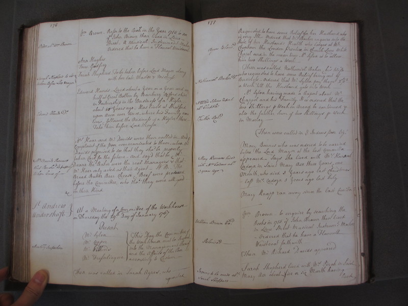St Andrew Undershaft - Workhouse Minute Book 1748-1780 p176-177 image 1