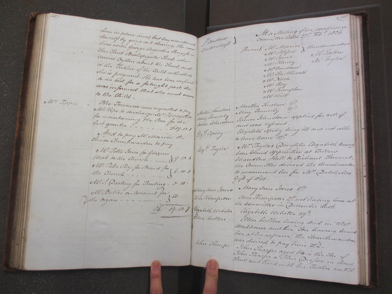 St Andrew Undershaft - Workhouse Minute Book 1822-1828 p142-143 image 1 St Andrew Undershaft - Workhouse Minute Book 1822-1828 p142-143 image 1