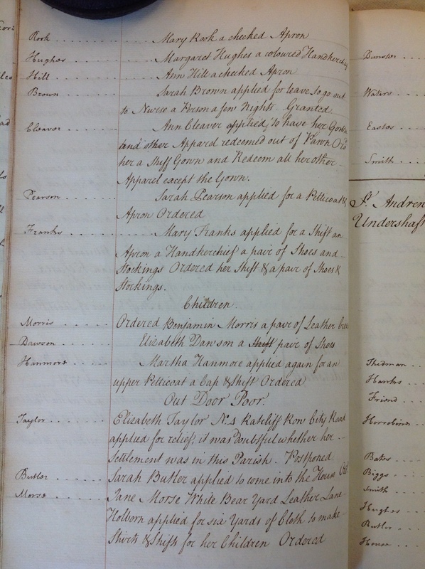 St Andrew Undershaft - Workhouse Minute Book 1780-1801 p18 image 1 St Andrew Undershaft - Workhouse Minute Book 1780-1801 p18 image 1