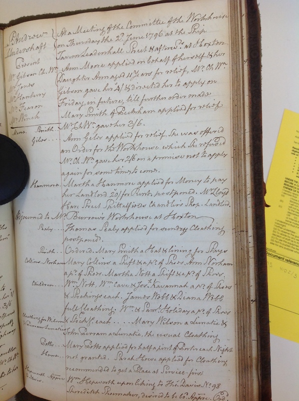St Andrew Undershaft - Workhouse Minute Book 1780-1801 p181 image 1 St Andrew Undershaft - Workhouse Minute Book 1780-1801 p181 image 1