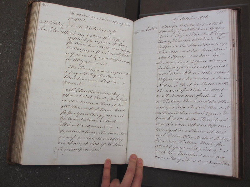 St Andrew Undershaft - Workhouse Minute Book 1822-1828 p162-163 image 1