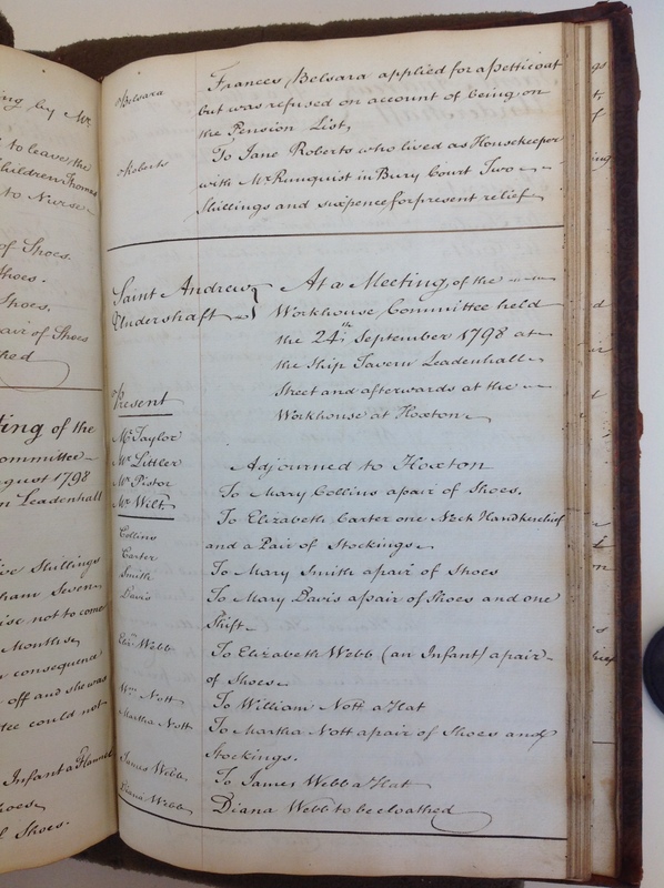 St Andrew Undershaft - Workhouse Minute Book 1780-1801 p219 image 1 St Andrew Undershaft - Workhouse Minute Book 1780-1801 p219 image 1
