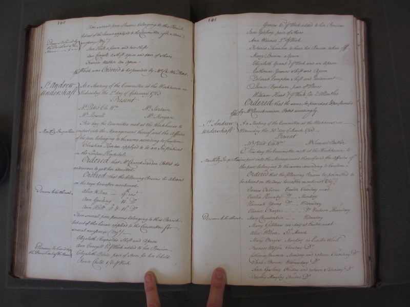 St Andrew Undershaft - Workhouse Minute Book 1748-1780 p140-141 image 1 St Andrew Undershaft - Workhouse Minute Book 1748-1780 p140-141 image 1