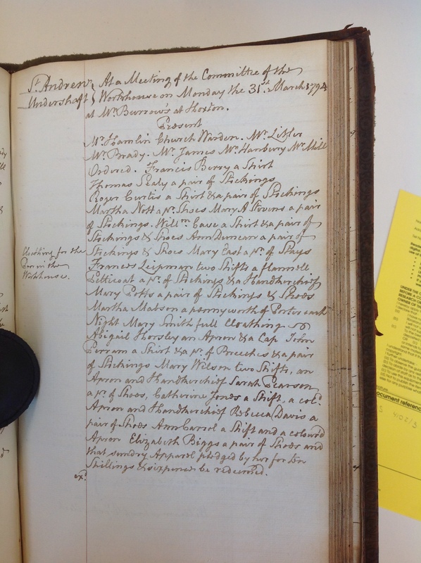 St Andrew Undershaft - Workhouse Minute Book 1780-1801 p157 image 1 St Andrew Undershaft - Workhouse Minute Book 1780-1801 p157 image 1