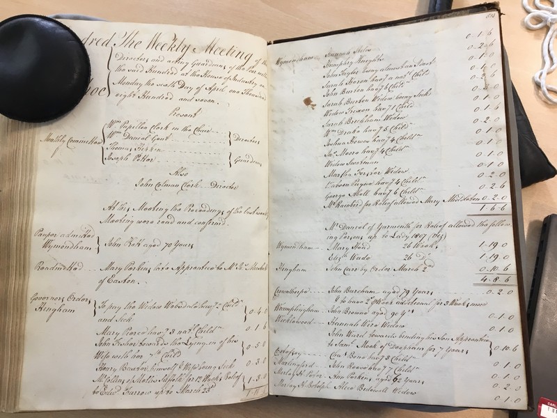 Forehoe Hundred - House of Industry Minute Book 1805-1807 p502-503 image 1