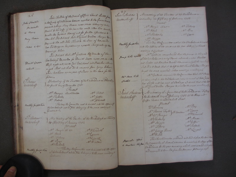 St Andrew Undershaft - Workhouse Minute Book 1748-1780 p26-27 image 1
