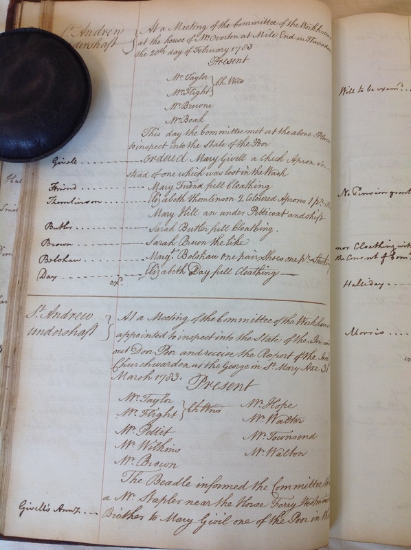 St Andrew Undershaft - Workhouse Minute Book 1780-1801 p44 image 1