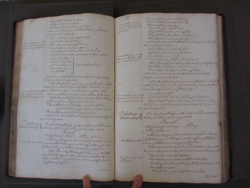 St Andrew Undershaft - Workhouse Minute Book 1748-1780 p96-97 image 1 St Andrew Undershaft - Workhouse Minute Book 1748-1780 p96-97 image 1