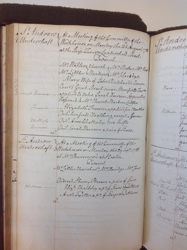 St Andrew Undershaft - Workhouse Minute Book 1780-1801 p106 image 1 St Andrew Undershaft - Workhouse Minute Book 1780-1801 p106 image 1