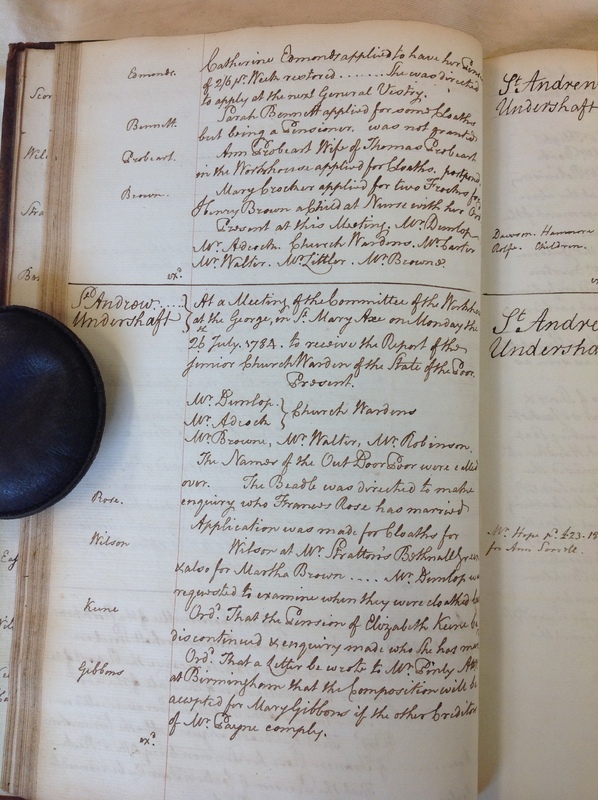 St Andrew Undershaft - Workhouse Minute Book 1780-1801 p58 image 1 St Andrew Undershaft - Workhouse Minute Book 1780-1801 p58 image 1