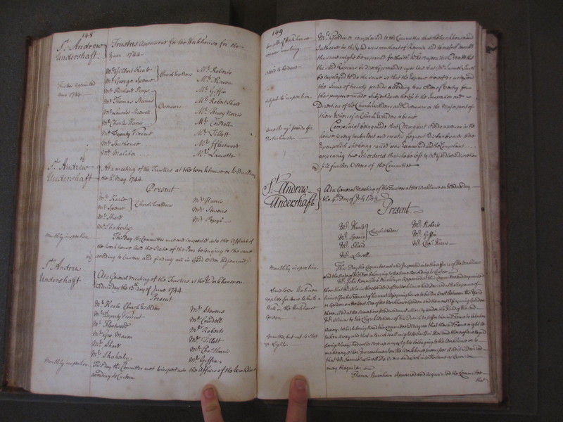 St Andrew Undershaft - Workhouse Minute Book 1732-1748 p148-149 image 1 St Andrew Undershaft - Workhouse Minute Book 1732-1748 p148-149 image 1