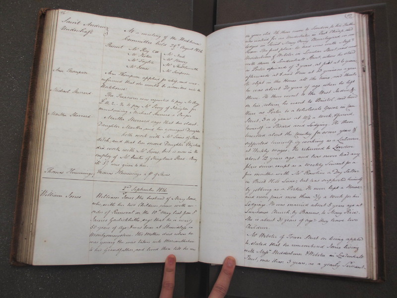 St Andrew Undershaft - Workhouse Minute Book 1822-1828 p156-157 image 1 St Andrew Undershaft - Workhouse Minute Book 1822-1828 p156-157 image 1