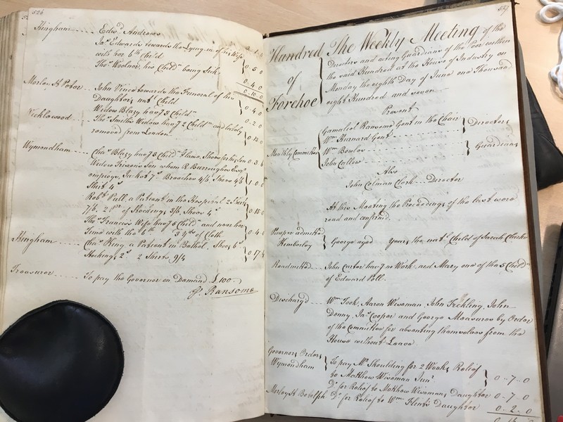 Forehoe Hundred - House of Industry Minute Book 1805-1807 p526-527 image 1