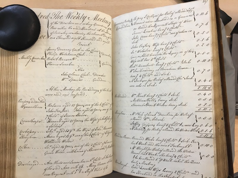 Forehoe Hundred - House of Industry Minute Book 1807-1809 p226-227 image 1