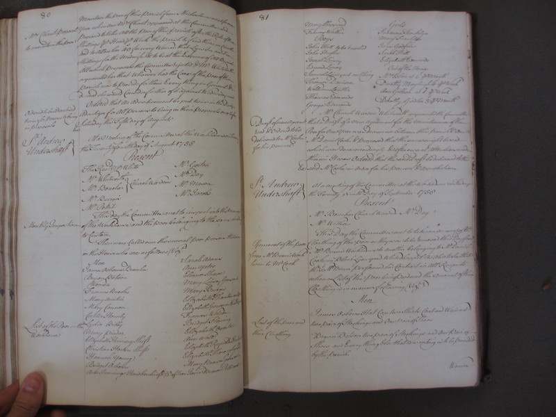 St Andrew Undershaft - Workhouse Minute Book 1748-1780 p80-81 image 1 St Andrew Undershaft - Workhouse Minute Book 1748-1780 p80-81 image 1