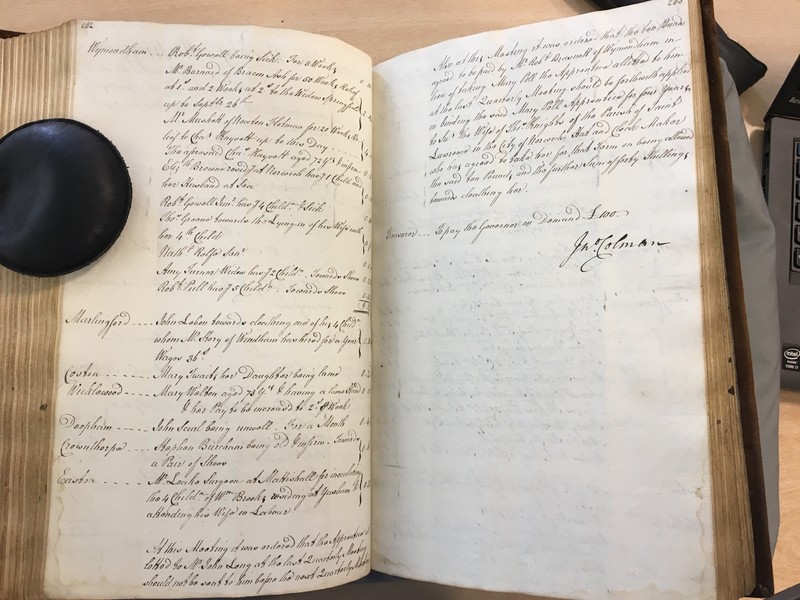Forehoe Hundred - House of Industry Minute Book 1807-1809 p282-283 image 1 Forehoe Hundred - House of Industry Minute Book 1807-1809 p282-283 image 1