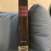 Forehoe Hundred - House of Industry Minute Book 1807-1809 spine image 1
